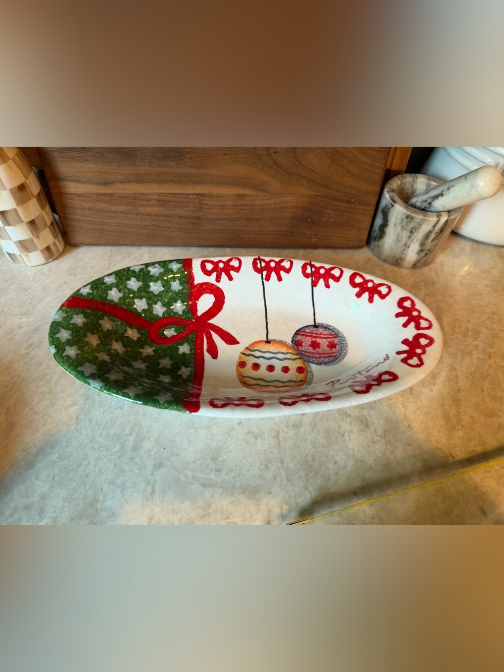 Umberto Carro Ceramic Christmas platter Positano Italy
